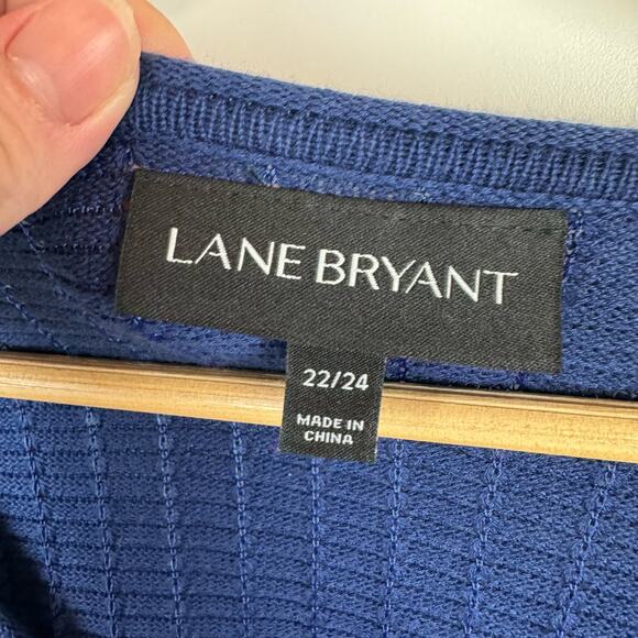 Lane Bryant Womens Peplum Knit Zip Front Cardigan Sweater Navy Blue Sz 22/24 - Picture 7 of 11